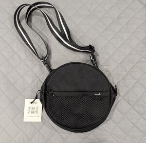 NEW PINK Victoria's Secret Black Round Crossbody Belt Bag